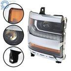 Right Headlight for Chevy Silverado 1500 (2016-2018) HID/Xenon LED Chrome