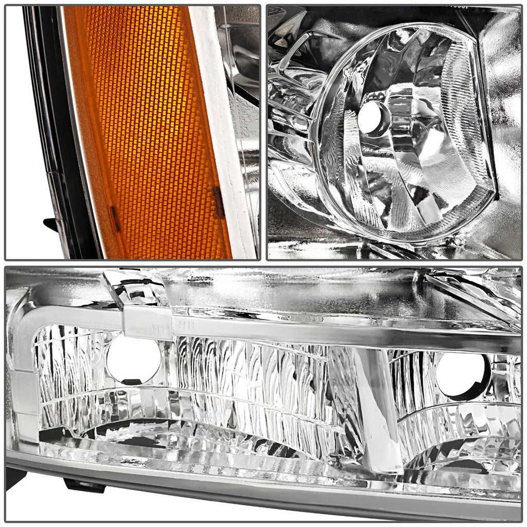 Pair of Chrome Housing Amber Corner Headlights for Avalanche/Suburban (2007–2014)