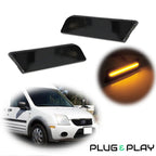 2X Black Amber LED Front Side Marker Lights for Ford Transit Connect (2010–2013)