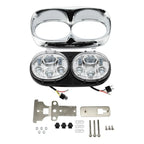 Chrome 5 3/4" Dual Headlight Lamp for Harley Road Glide (1998-2013)