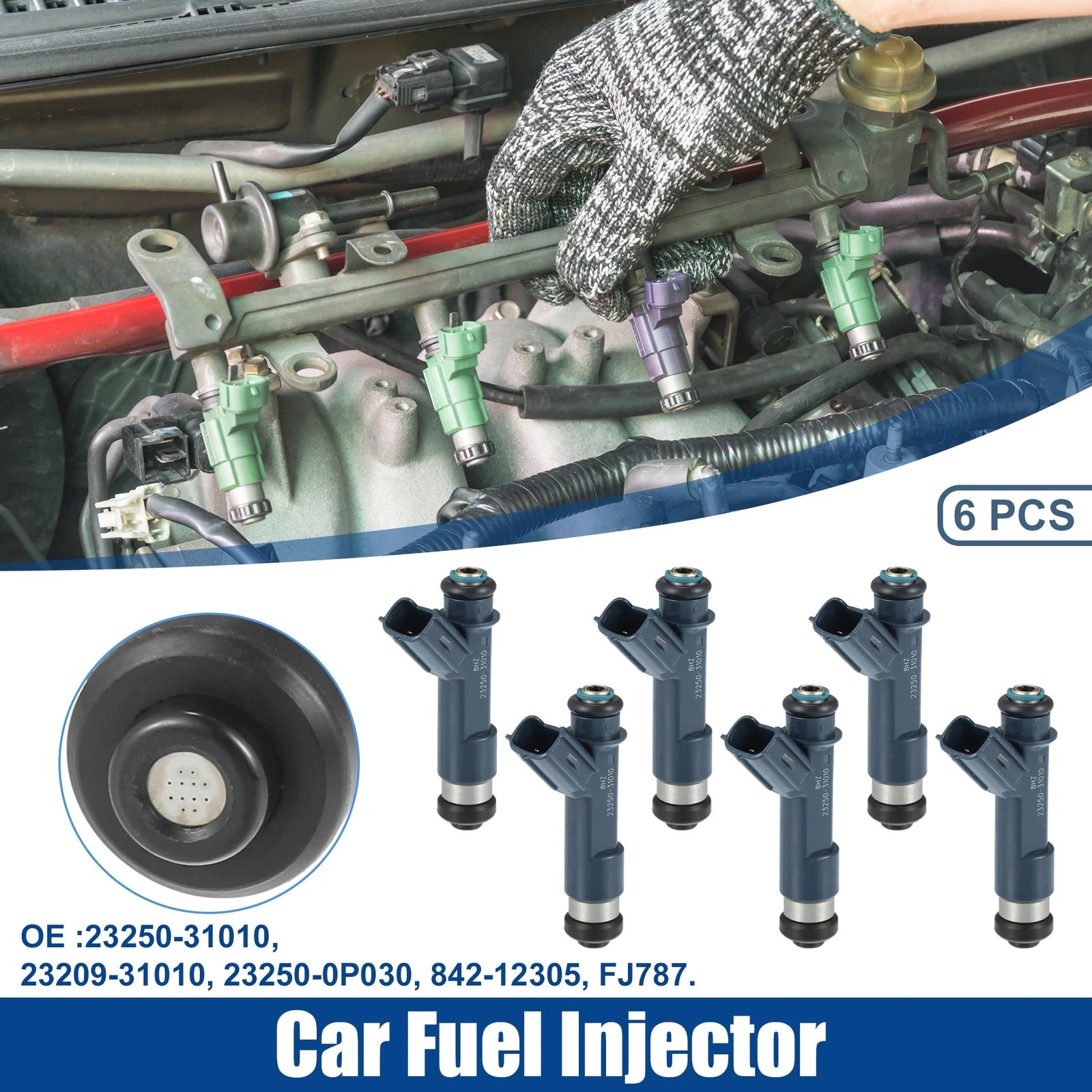 6 Pcs Fuel Injector Nozzle for Toyota Tacoma 4.0L (2005–2015)