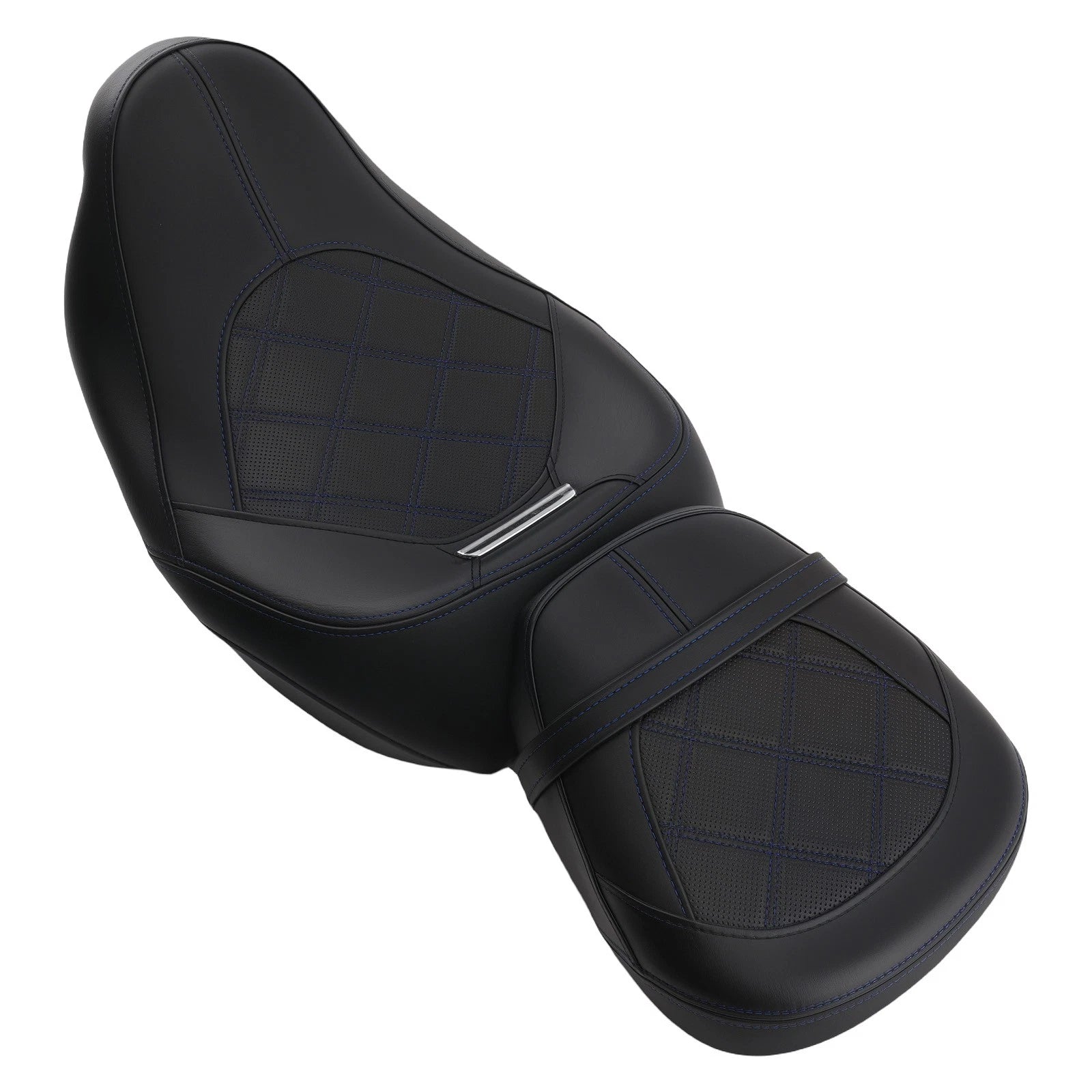 Set of 2 Black Blue Replacement Seats for Harley Touring Street Glide (2009–2022)