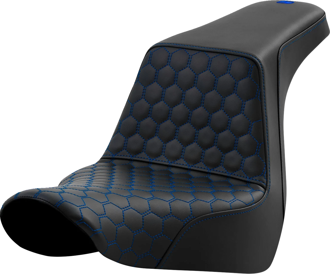 SADDLEMEN Step-Up Seat for FL/FX (2018–2024) 818-29-17701, Honeycomb, Blue Stitching