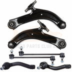 Set of 6 Front Control Arms Tie Rods Sway Bar Links for Nissan Sentra (2007–2012)
