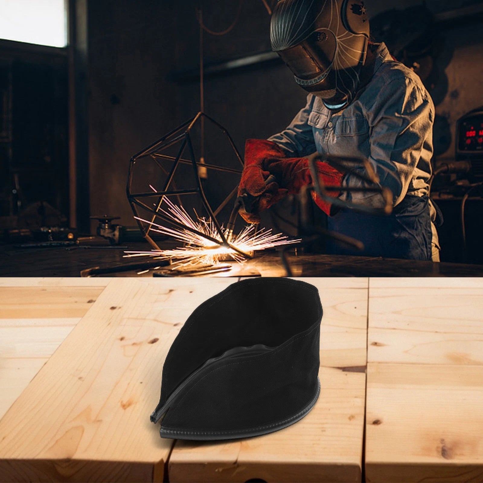 Flame Retardant Neck Bib for Welding Helmets (Universal Fit)