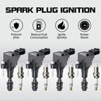 Set of 4 Ignition Coils & 4 Iridium Spark Plugs for Chevrolet Malibu (2007–2014)