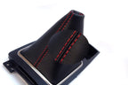 Shift Boot for Mitsubishi Lancer (2008–2016) - PVC Leather, Red Stitch