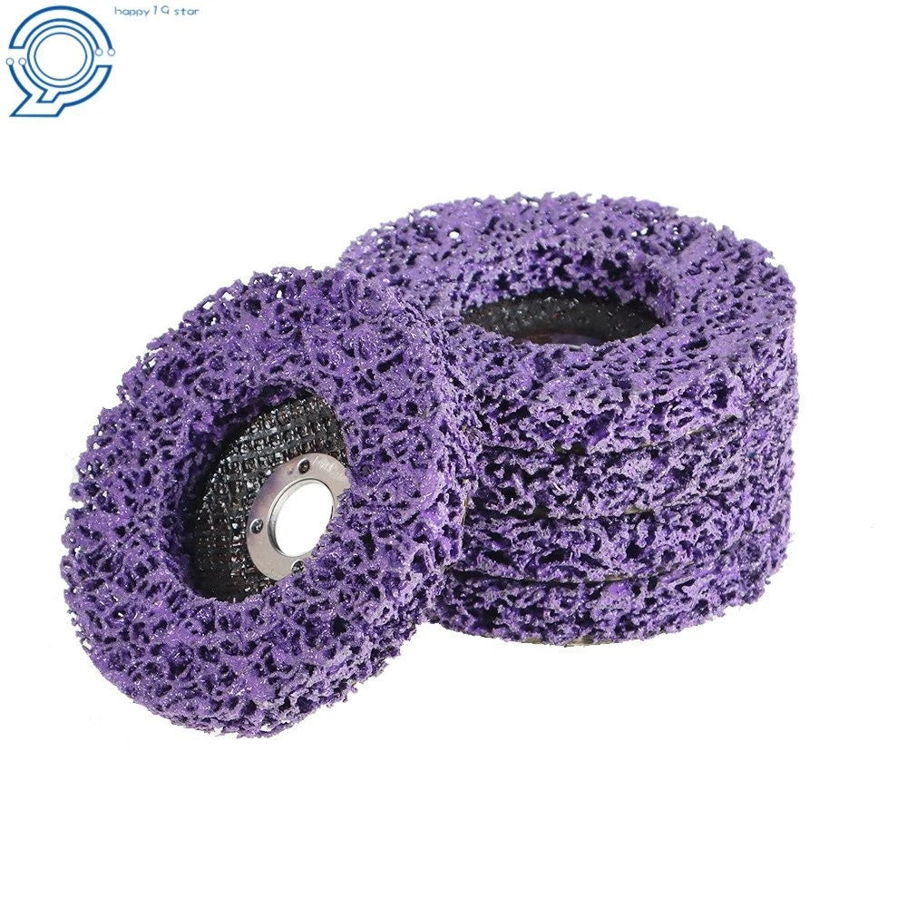 Set of 5 4" Poly Strip Disc Wheels for Angle Grinder - 45 Grit