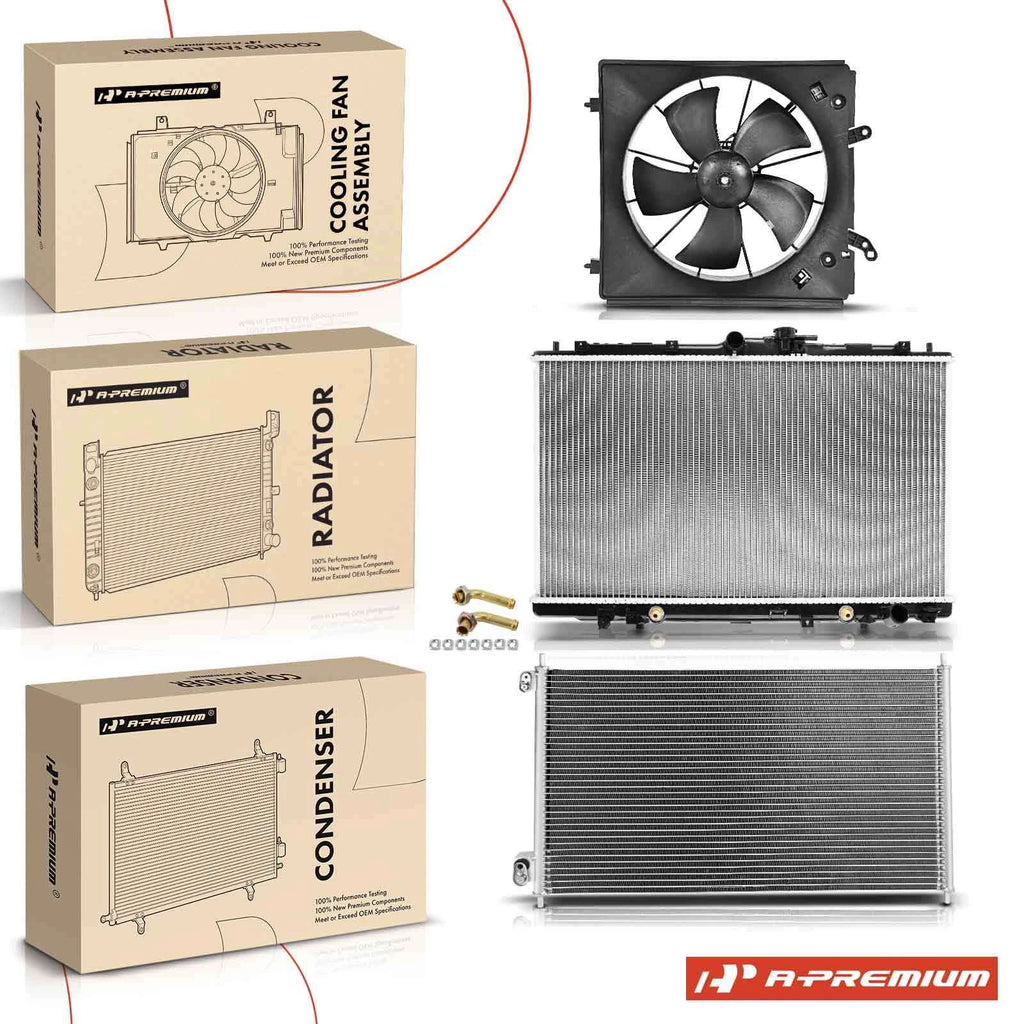 Radiator & A/C Condenser & Cooling Fan Kit for Acura TL Honda Accord (2003–2008)