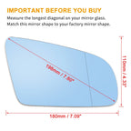 Heated Right Rearview Mirror Glass for Audi A3 A4 A6 (2000–2023)