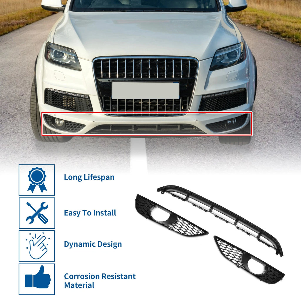 Set of 1 Front Lower Bumper Grille for Audi Q7 (2007–2015) Black