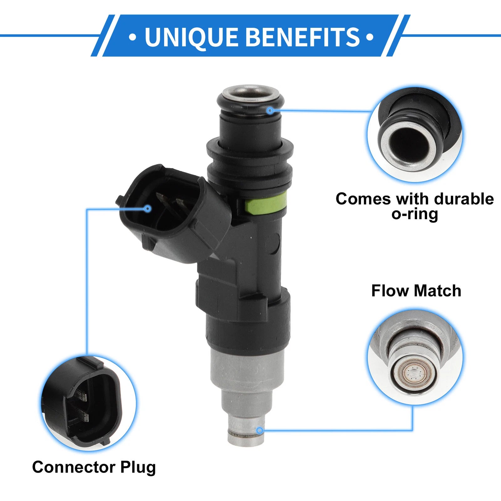 Fuel Injector No.EAT321 for Suzuki K6a (1 Pc, Black)