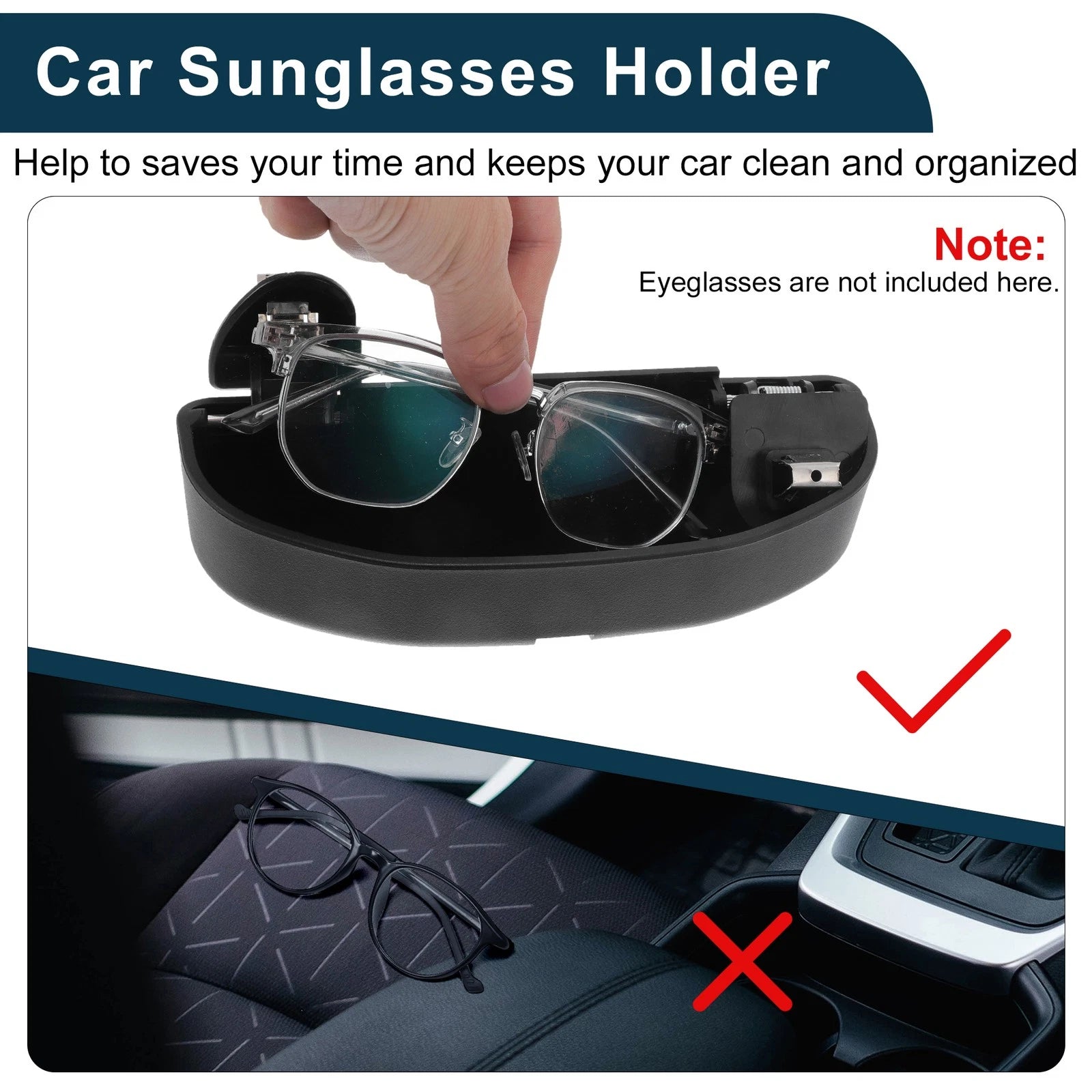 Sunglasses Case for Volkswagen Golf 6 (2009–2013) Eyeglasses Holder Black