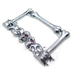 Chrome Skull License Plate Frame for Harley Motorcycle (Fits )