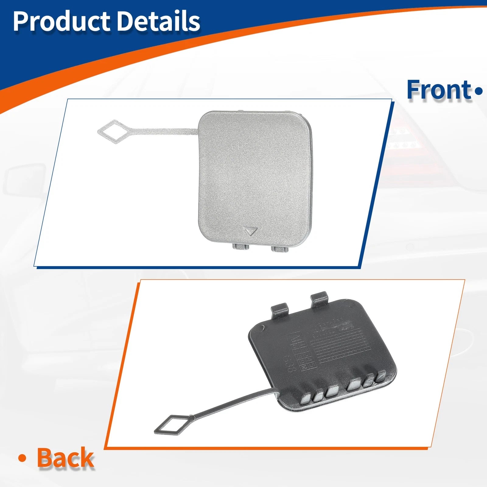Rear Car Bumper Tow Hook Cover for BMW 530i 540i (No. 51127475589) Cashmere Silver