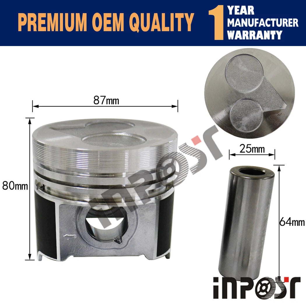 Vortex Piston 16423-21112 for Kubota V2203 V2203T V2203E D1703 (1980–2023)
