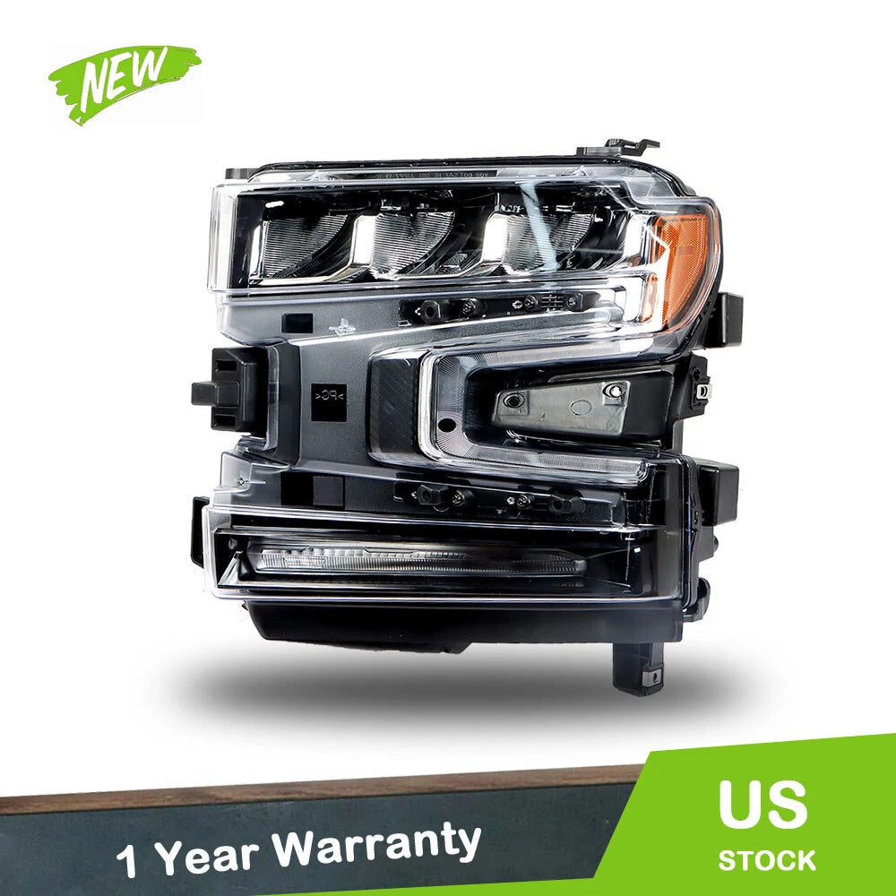Headlight for Silverado 1500 (2019–2020) Driver/Left Side Clear Housing