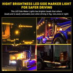 2X Amber LED Marker & Turn Signal Lights with Chrome Ring for EXV