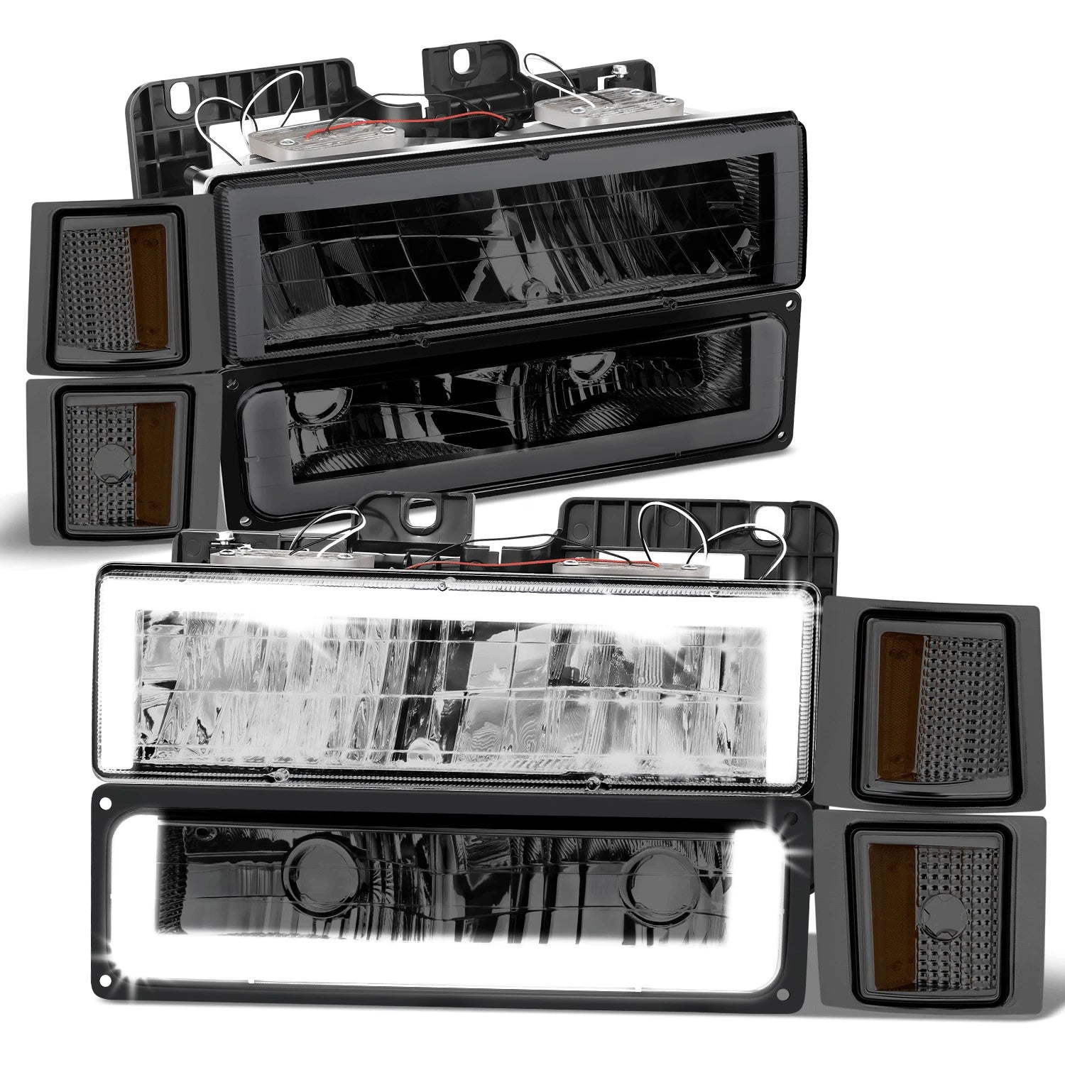 LED DRL Headlight + Bumper Signal + Corner Lamps for Chevy C/K (1994–2000)