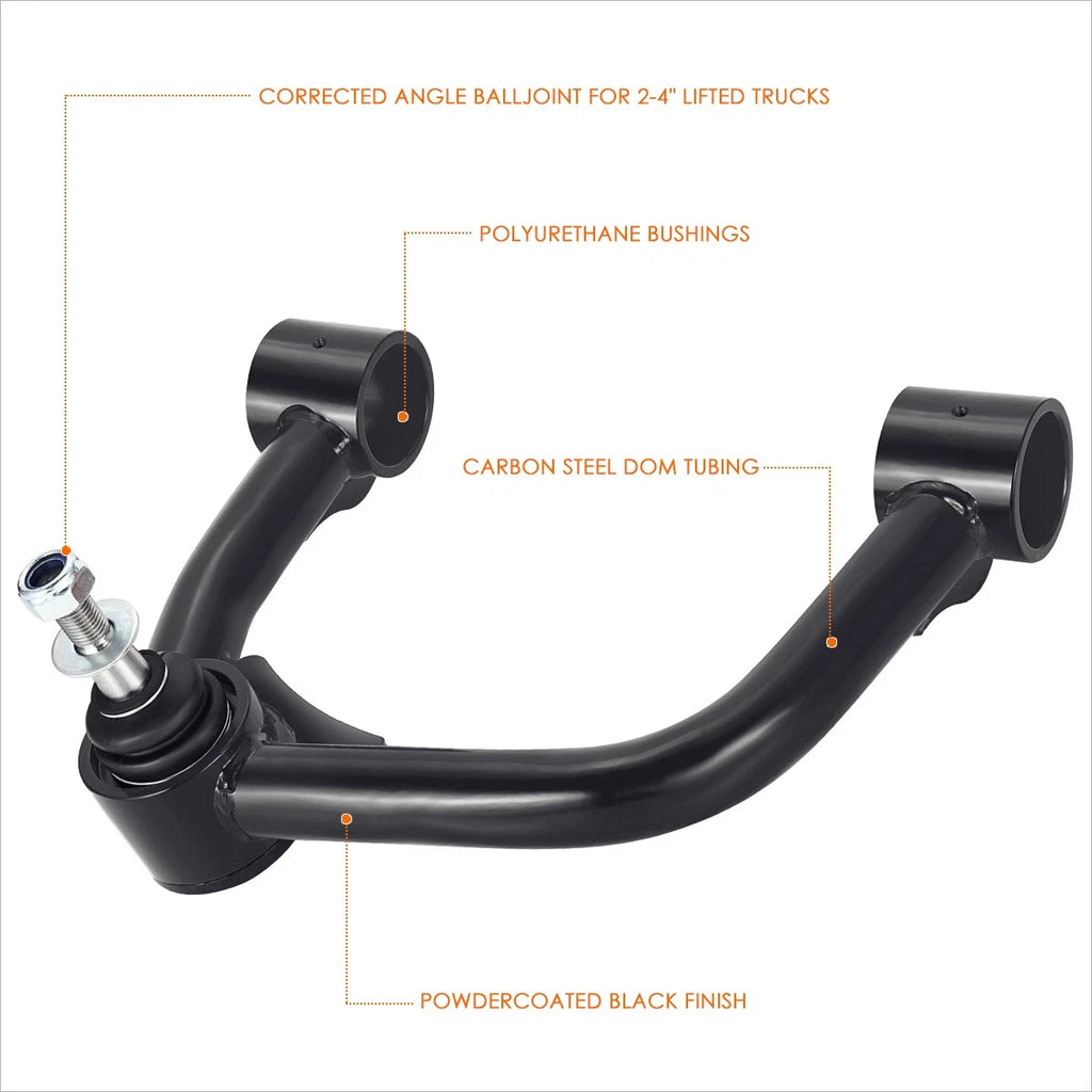 Set of 2 J2 Black Leveling Front Upper Control Arms for Tacoma (2005–2022)