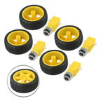 Motor Set with Plastic Tire Wheels for Arduino Smart Robot (DIY Projects)