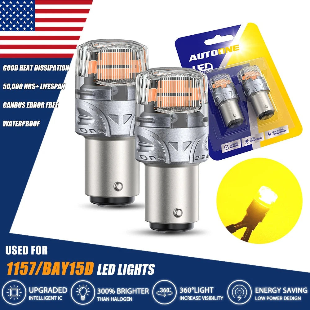 2X AUXITO LED 1157 Turn Signal Switchback Bulbs for
