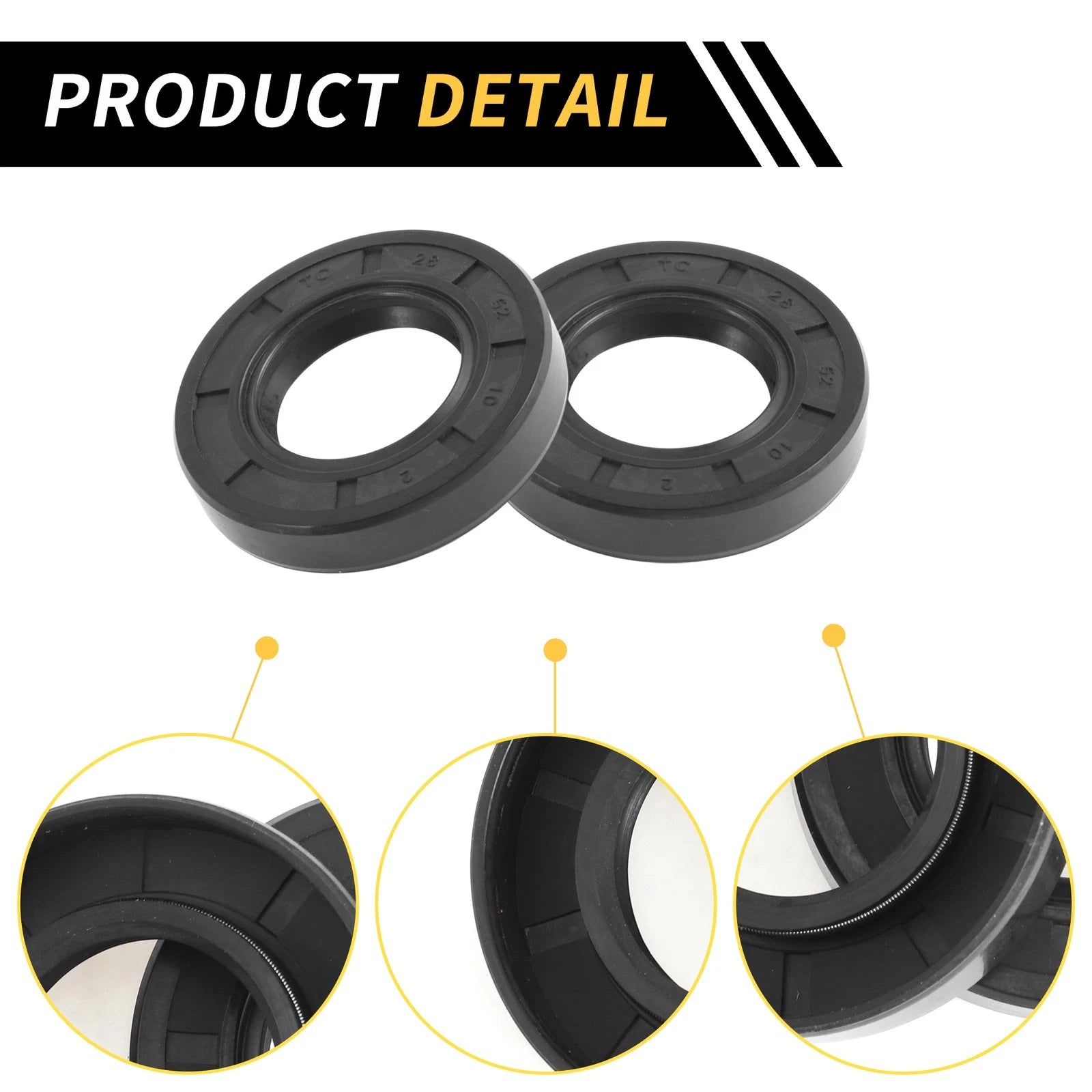 Set of 5 Oil Seal Rotary Shaft Seal NBR Rubber 28x52x10mm