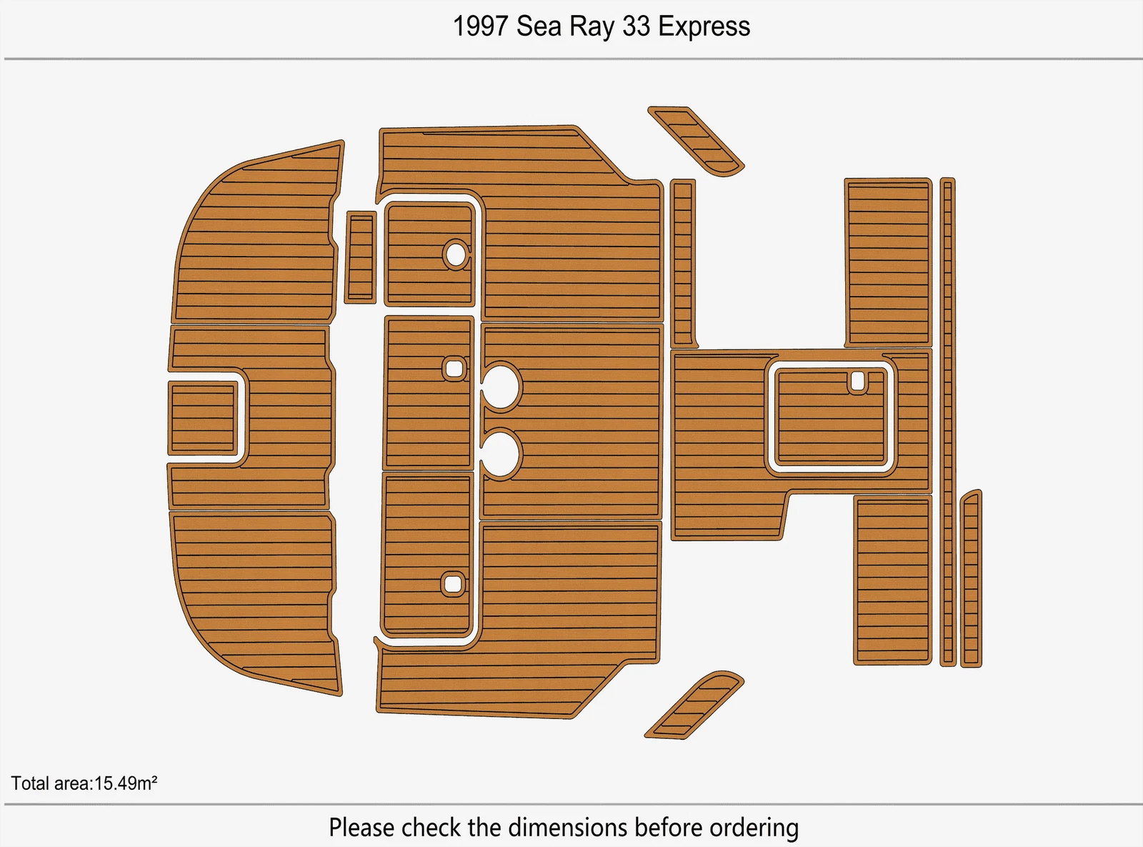 EVA Pads Flooring Mat for Sea Ray 33 Express (1997)