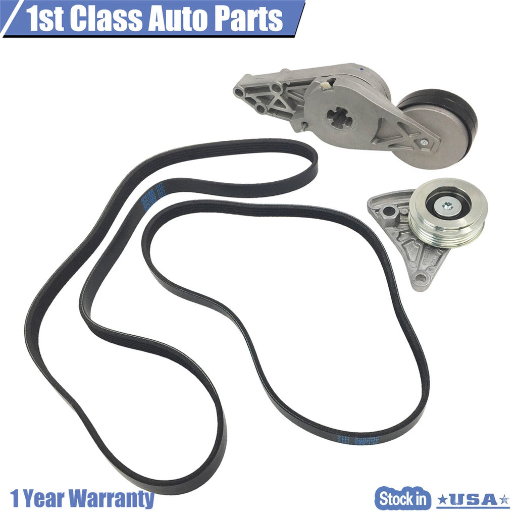 2X Serpentine Belt and Tensioner Assembly Kit for VW Passat (1997–2001)