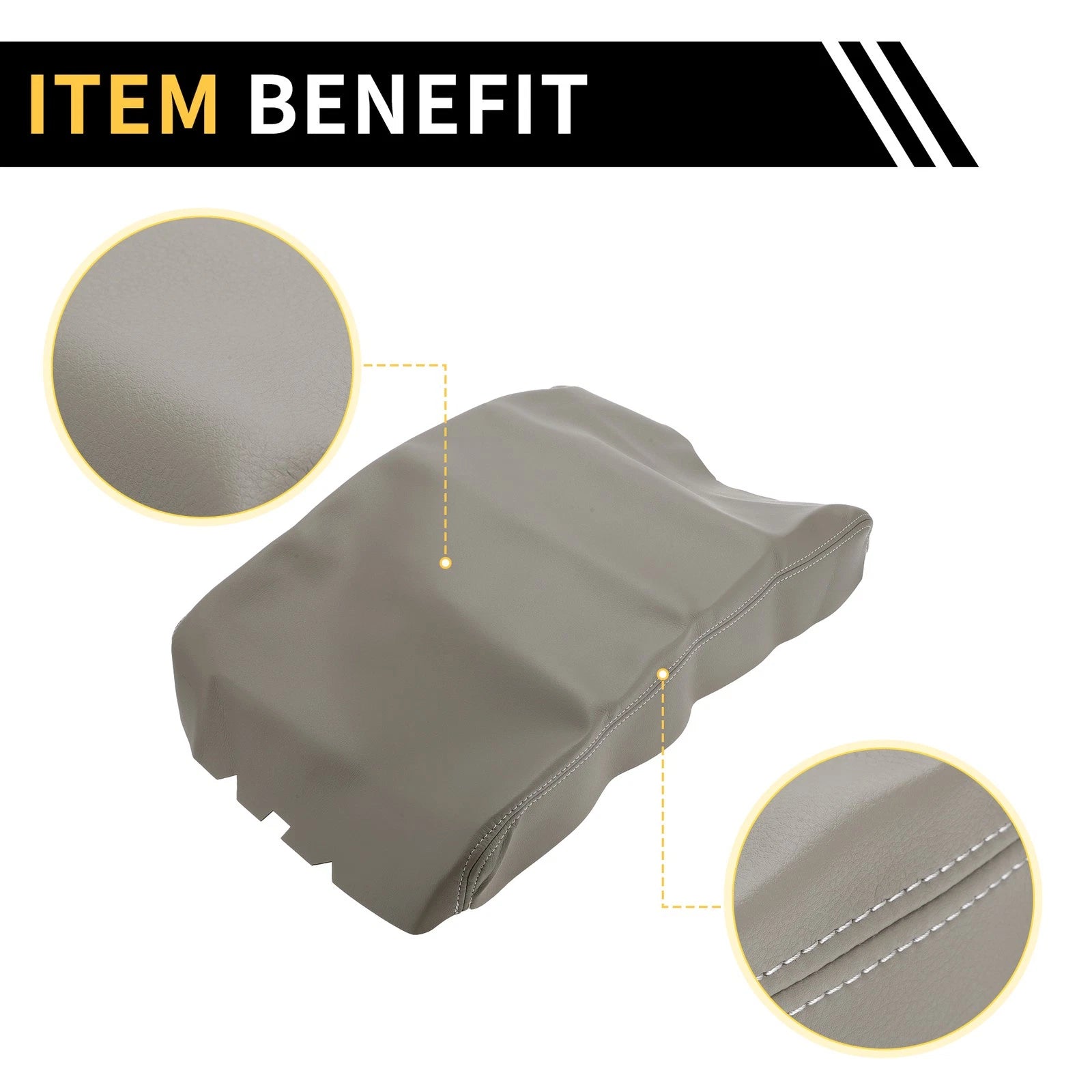 Console Pad Cover for Nissan Titan (2004–2014) Microfiber Leather Grey