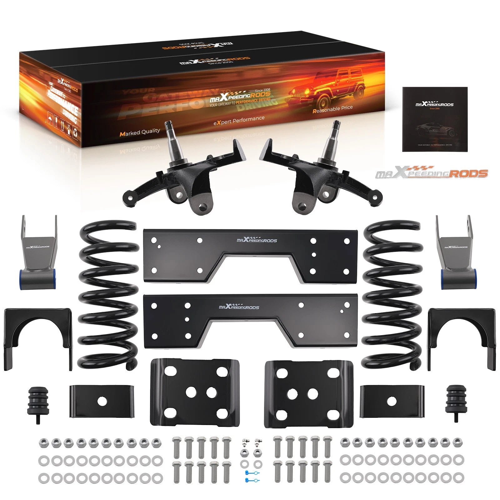 Lowering Kit Spindles Shackles Springs for Chevy Silverado C1500 (1988–1998)