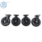 Set of 4 Heavy Duty 8-Inch Casters with Side Brakes