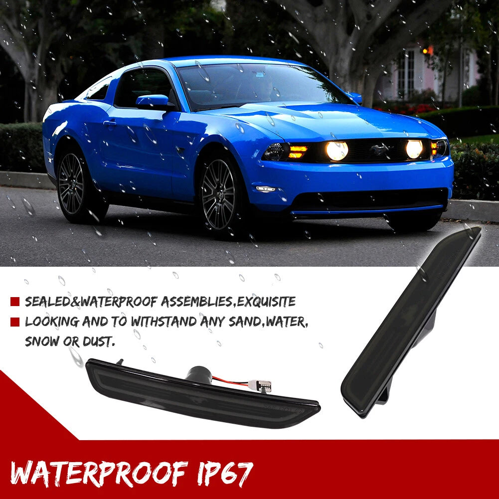 Smoked Lens LED Side Marker Lights for Ford Mustang (2010–2014)