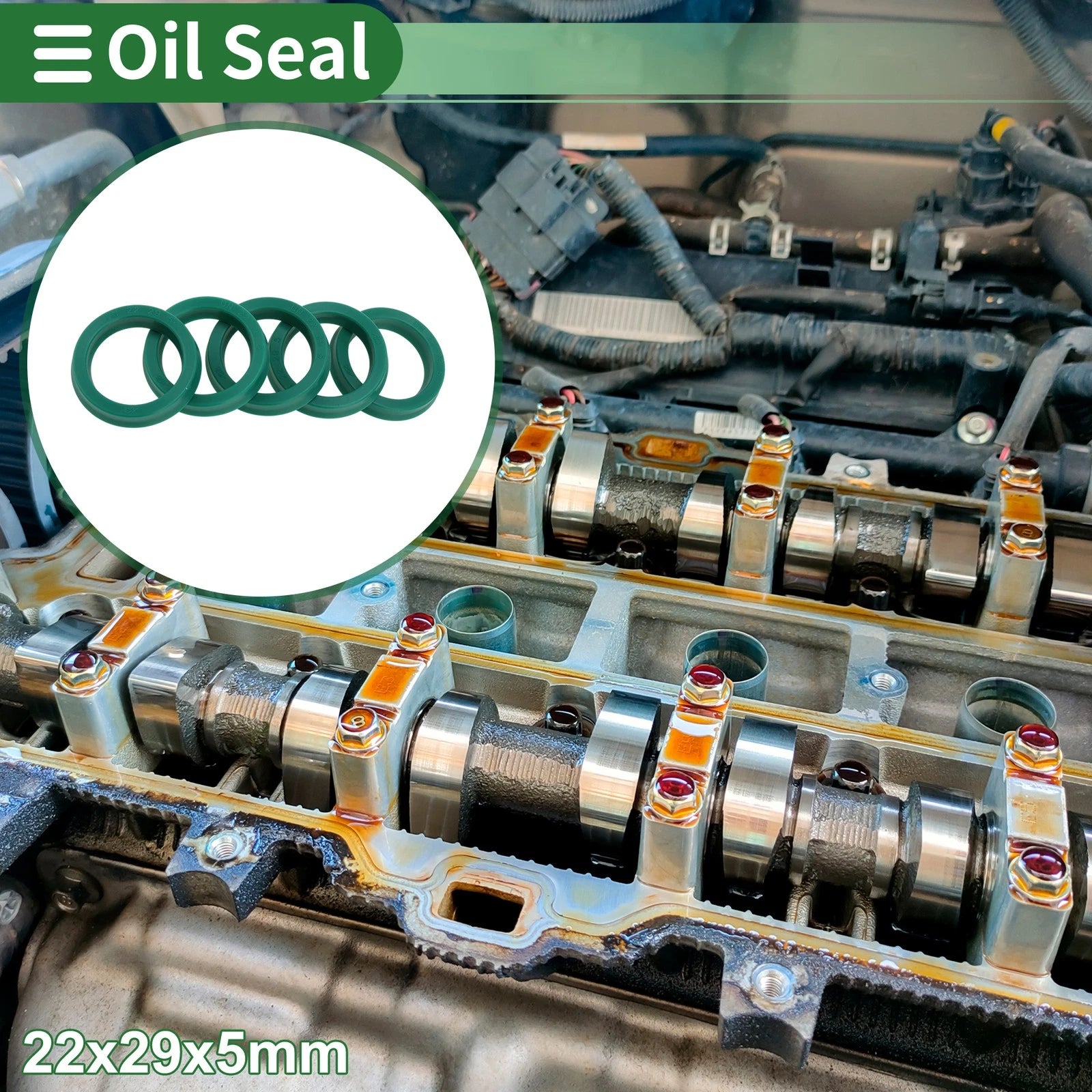 Set of 5 Oil Seal Rotary Shaft Seal 22x29x5mm for Various Models