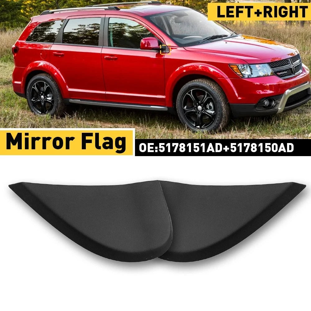 Set of 2 Side Mirror Flags Molding for Dodge Journey (2009–2020) Black