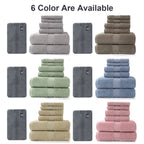 7-Piece Cotton Towel Set for Travel Swimming Spa - Light Brown