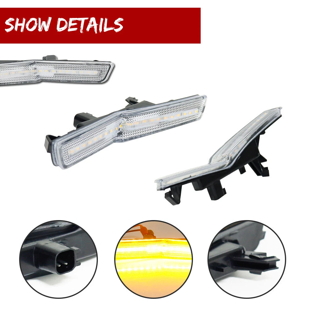 Clear LED Front Side Marker Lights for Dodge Challenger (2018–2022)