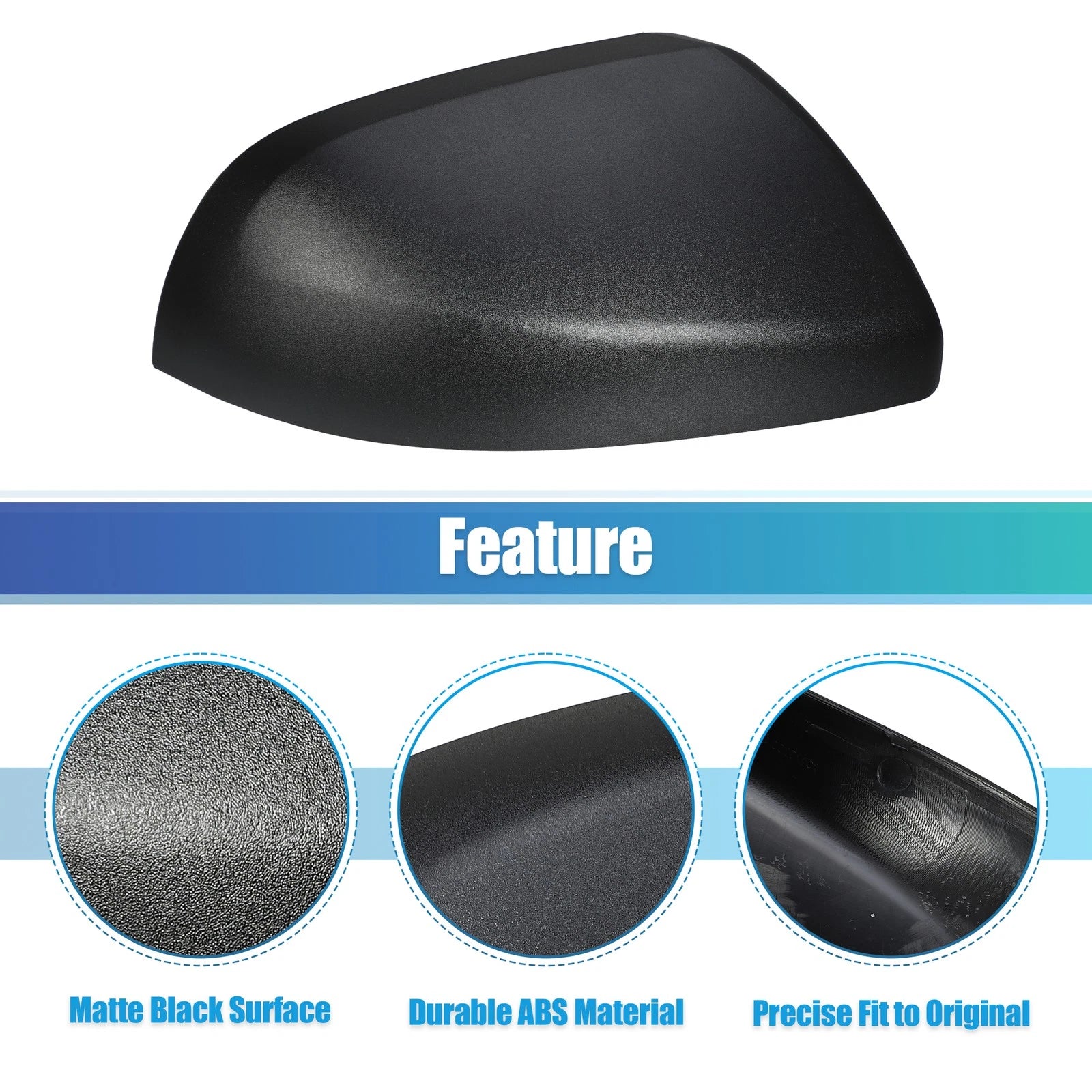 Matte Black Rearview Mirror Cap for Mercedes Vito W447 (2014–2020) Right Side