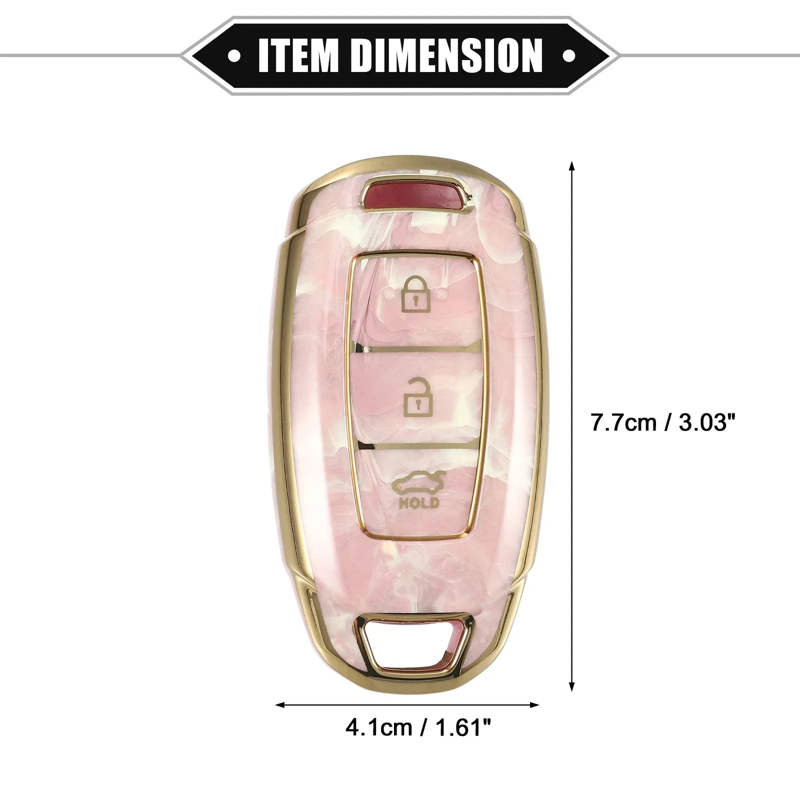 Key Fob Cover for Hyundai Accent Tucson, 3 Button TPU Pink (2010-2023)
