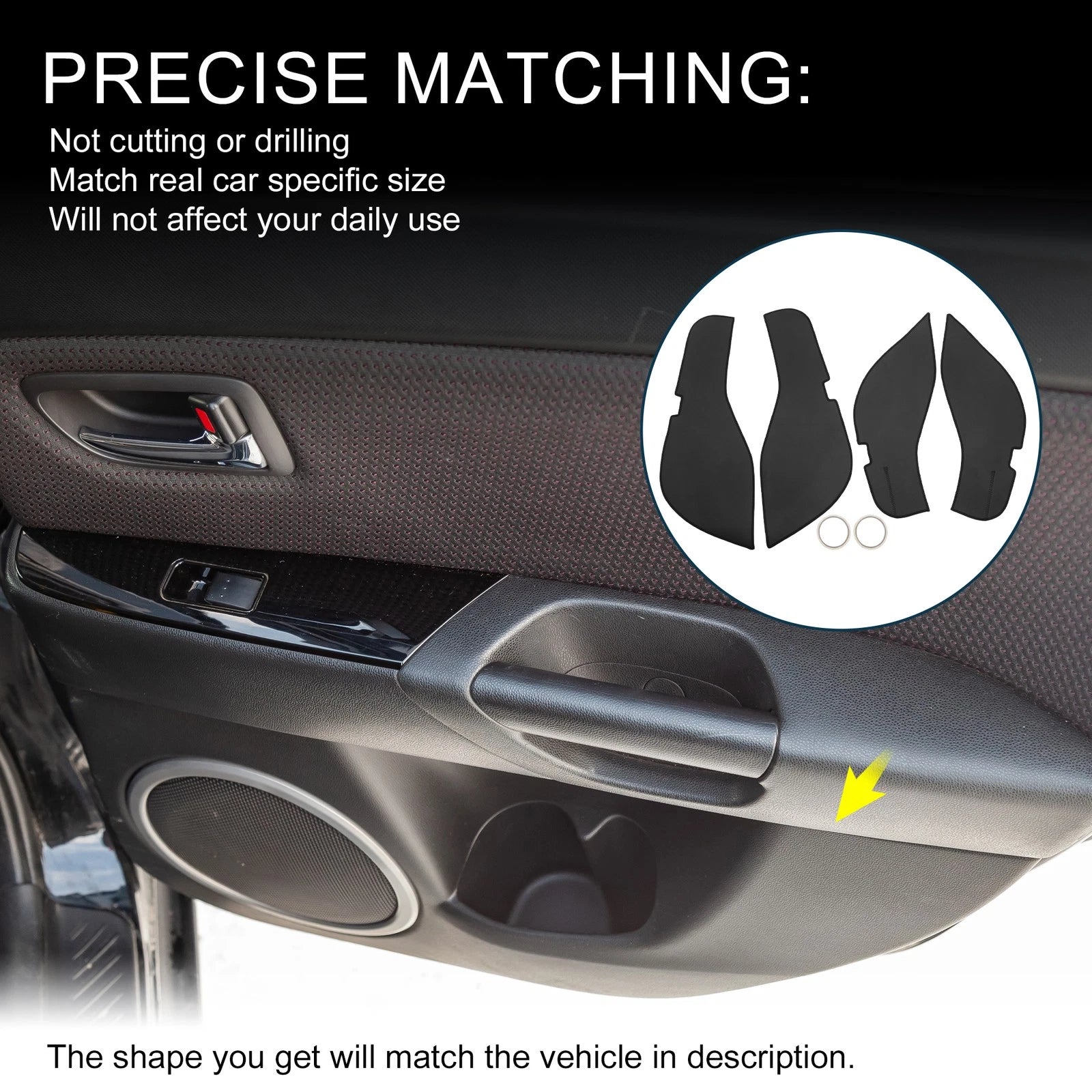 Set of 1 Car Door Leather Anti Kick Pad Sticker for Mercedes-Benz GLE (2019–2025)