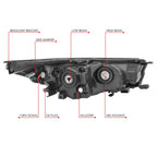 Chrome Housing Amber Corner Headlight Left for Toyota Highlander (2014–2016)