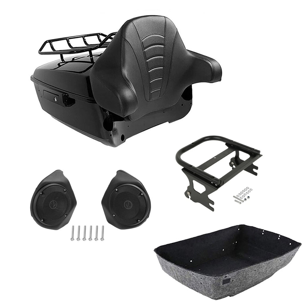 Trunk Backrest Pad Rack Speakers for Harley Electra Glide (1997–2008)