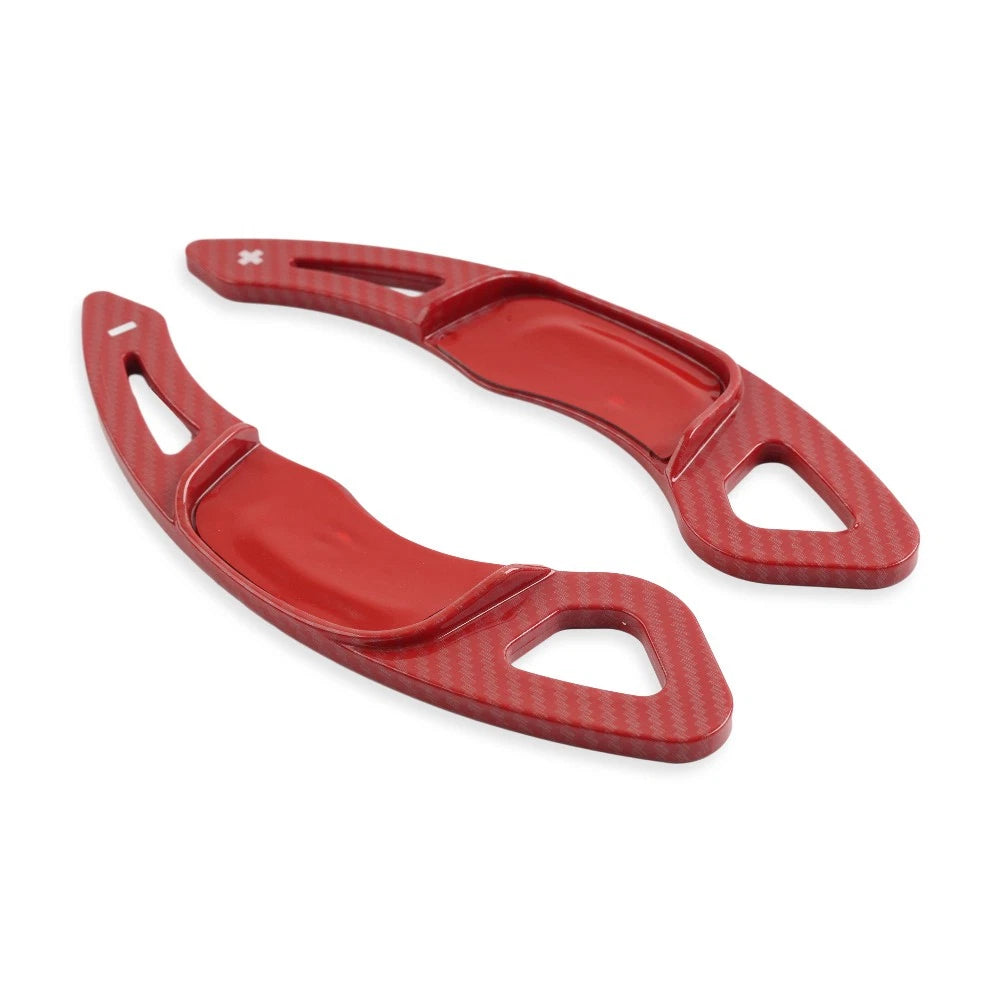 2X Steering Wheel Paddle Shifter Extension for VW Golf 7, Polo, Jetta (2013–2020) - Carbon Red