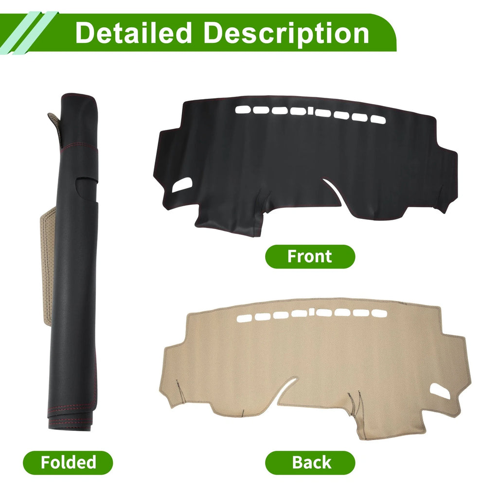 Dashboard Cover for Honda Fit Jazz (2014–2019) Dash Mat Carpet Black Red