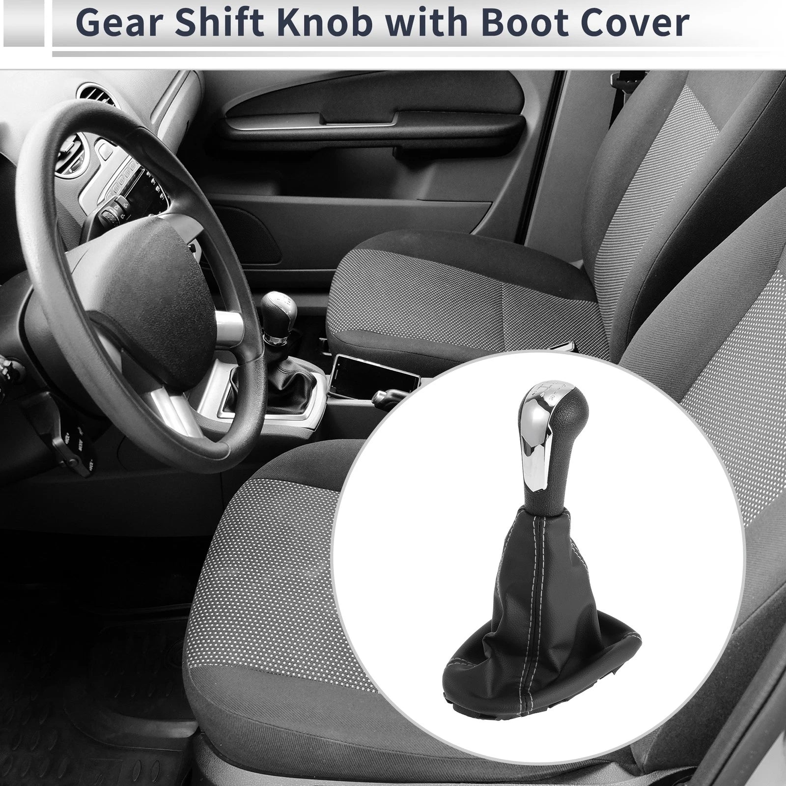 5 Speed Gear Shifter Knob with Cover for Chevrolet Spark (2011–2015)