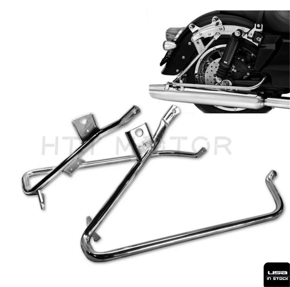 Chrome Saddlebag Support Bracket for Harley Touring Road King Electra Glide (2009–2013)