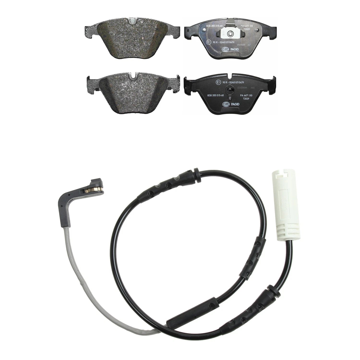 Hella Front Low-Met Disc Brake Pad w/Sensor for BMW E90 335d E93 335i 335is (2007–2013)
