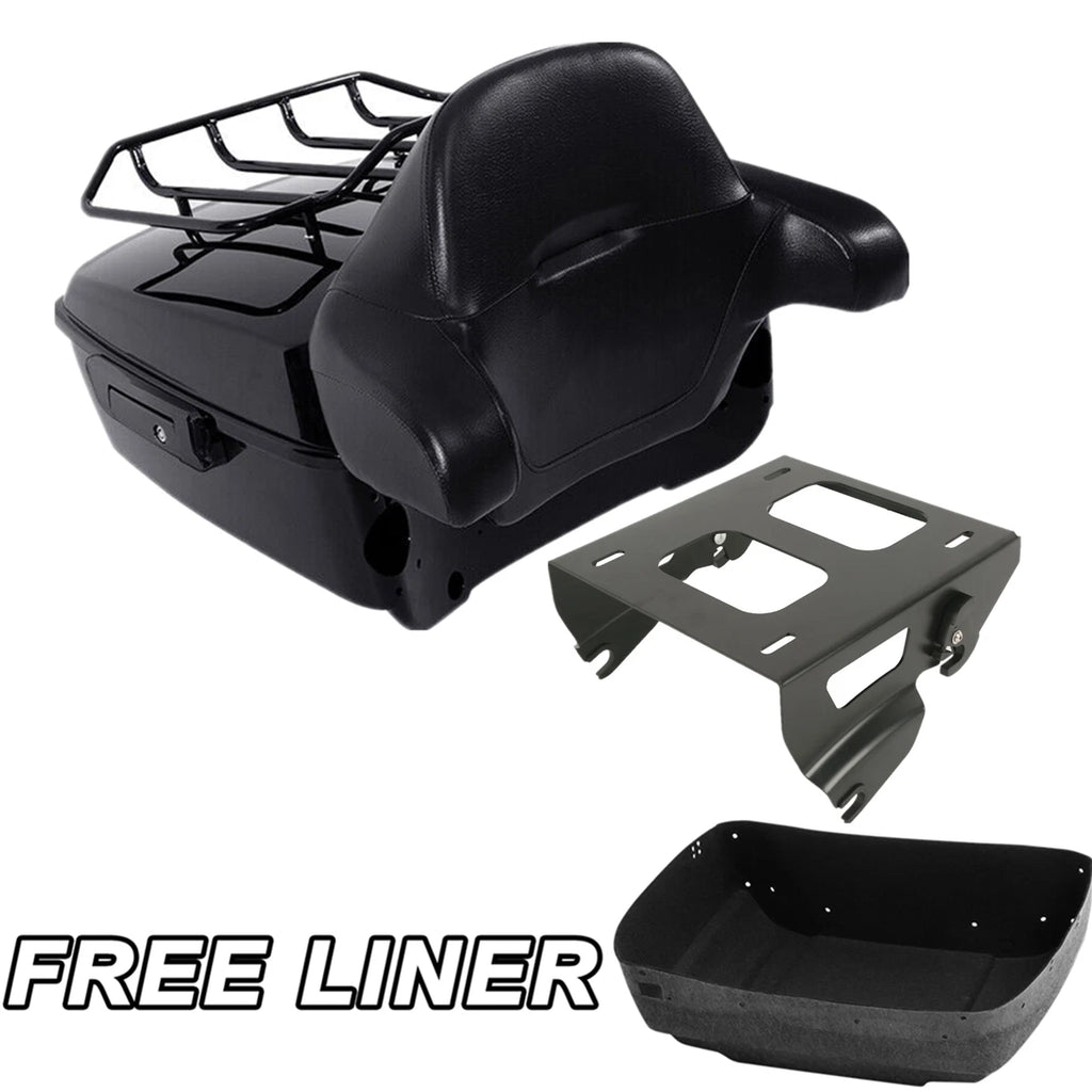 King Trunk Backrest Solo Mount Rack for Harley Touring Road Glide (2014–2025)