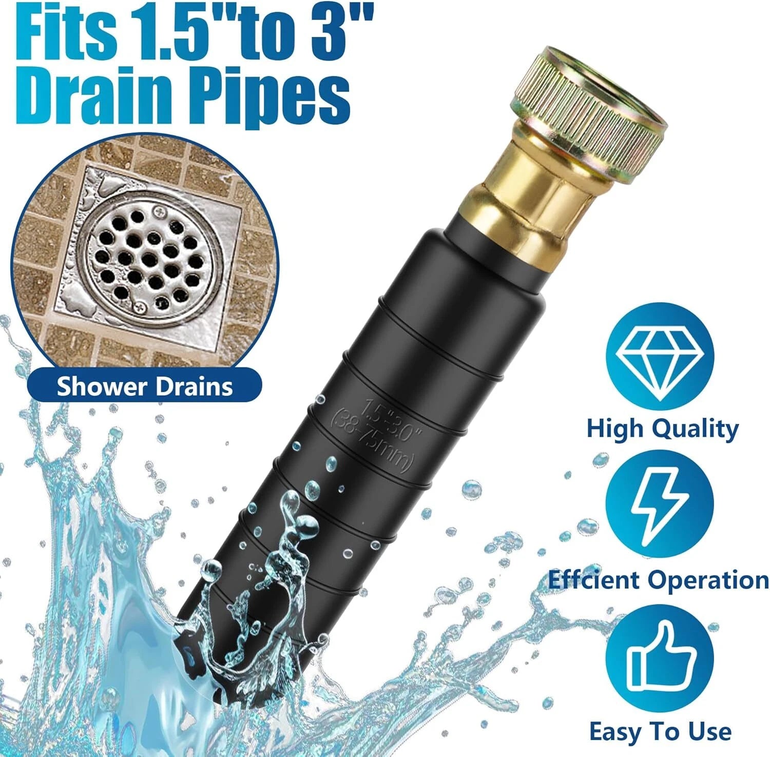 1.5"-3" Drain Cleaning Bladder for Clogged Sewer Pipe Snake Tool