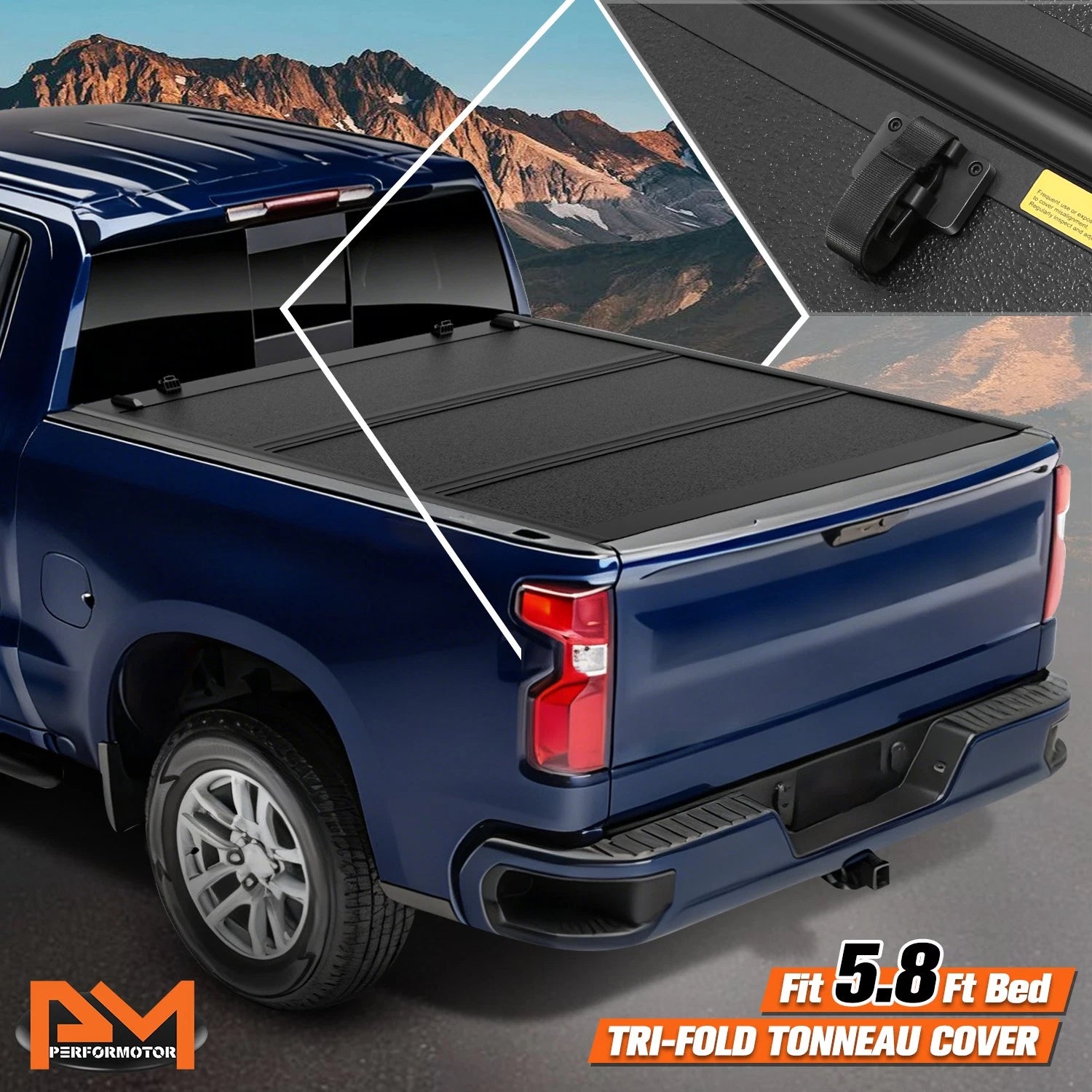 Low Profile Hard Tri-Fold Tonneau Cover for Silverado Sierra 1500 (2019–2025)
